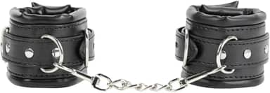 Algema com Correte em Couro Macio Acolchoada Preto 35cm x 6cm