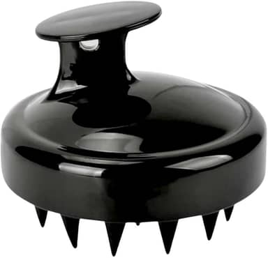 Tertúlia Escova Massageadora Couro Cabeludo - Massageador Capilar Silicone Macio Para Higienizar e Combater a Caspa (Preto)