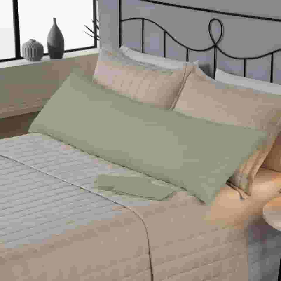 Fronha para Travesseiro de Corpo Fofuxão Xuxão 146x46cm Percal 180 Fios 80% Algodão 20% Poliéster Capa com Zíper Suave Confortável Protege Decora Quarto (Verde)