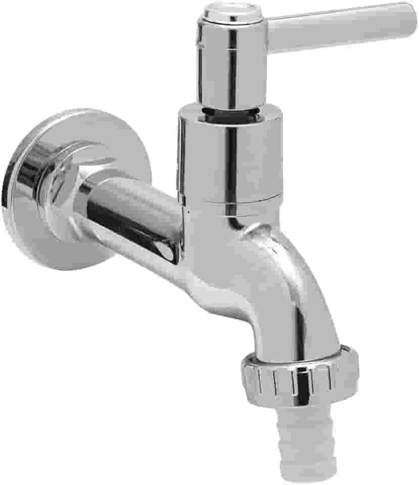 Torneira Para Tanque Jardim Lavanderia Cromada Abs com Bico p/Mangueira 1/4 de Volta (C72)