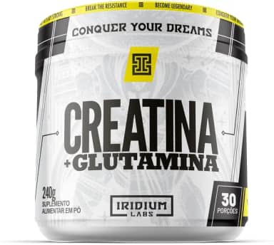 Iridum Labs Creatina + Glutamina - 240g - Sem Sabor - Força, Desempenho, Premium - 30 doses
