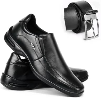 Sapato Social Masculino Ortopédico Ajustável Confort + Cinto