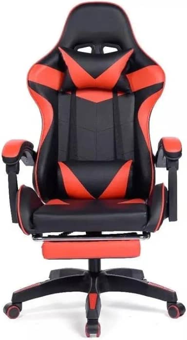 Cadeira Gamer Ergonômica Reclinável Giratória Confortável Com Apoio de Pe Cor:Vermelho