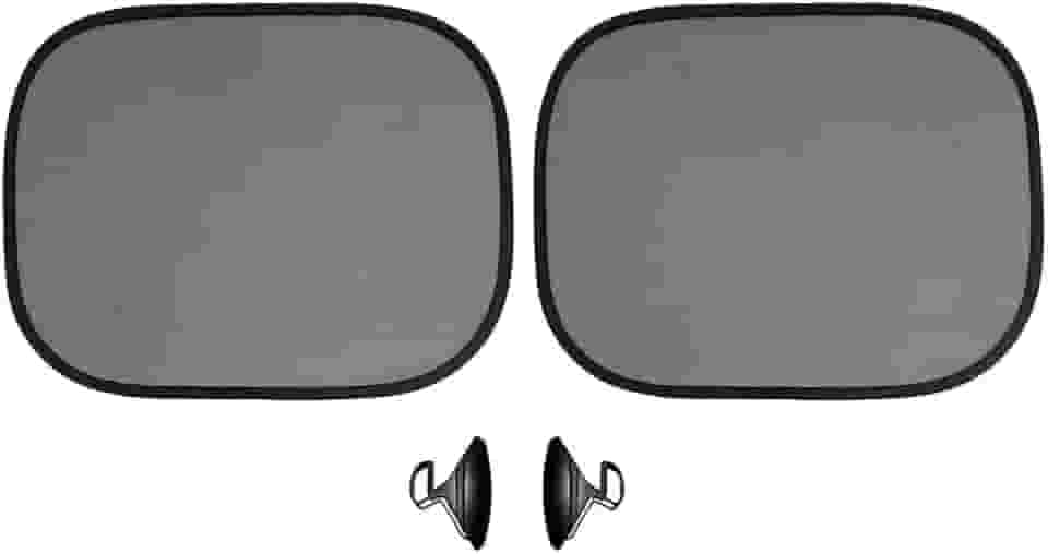 Kit 2 Peças, Protetor Solar de Janela Lateral de Carro, Dobrável, com Ventosas, 44 x 37 cm, Preto