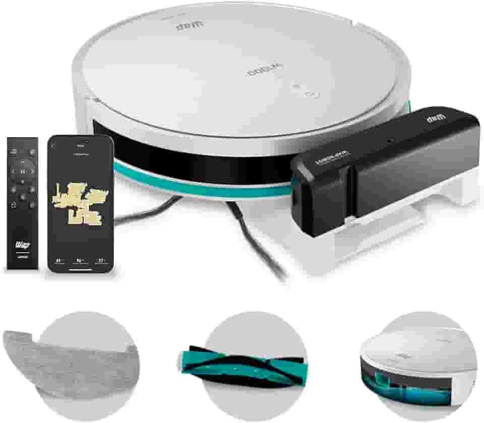 WAP Robô Aspirador de Pó ROBOT W1000 Mapeamento de Tempo Real GYRO, Base de Carregamento, Compatível com Alexa e Google