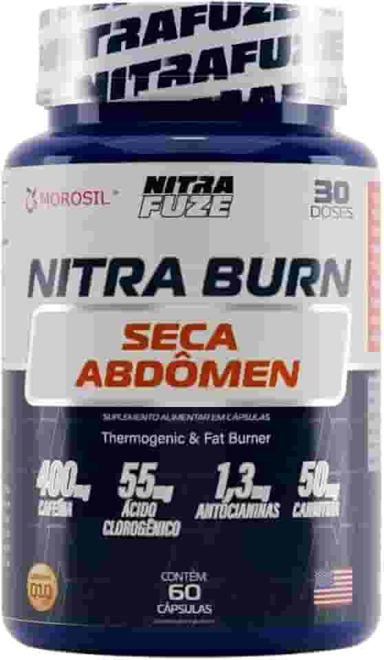 Nitra Burn - Termogênico | Carnitina, cromo e 400mg de cafeína - 60 cápsulas | Suplemento NitraFuze | Treinos intensos | Foco, Diurético e Energia | Antocianinas