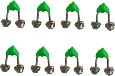 8 peças de vara de pesca extra alto alarme alarme duplo alerta verde prateado para todos os tipos de vara do mar