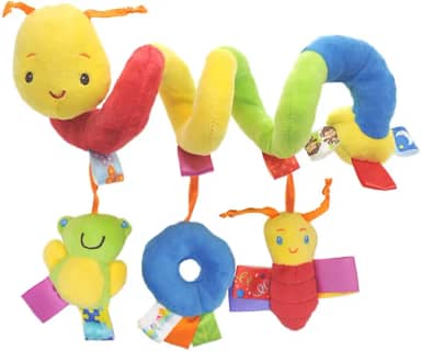 Brinquedo de pelúcia para Carrinho de bebê, Brinquedos de chocalhos pendurados para berço de bebê, brinquedo de carrinho de bebê em espiral com campainha para bebês