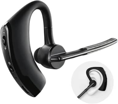 Fone de Ouvido Intra-Auricular Sem Fio V8S BT5.0, Bluetooth, Atendimento de Chamadas, Microfone, Esportes, Gancho de Orelha, Preto, 1 Unidade
