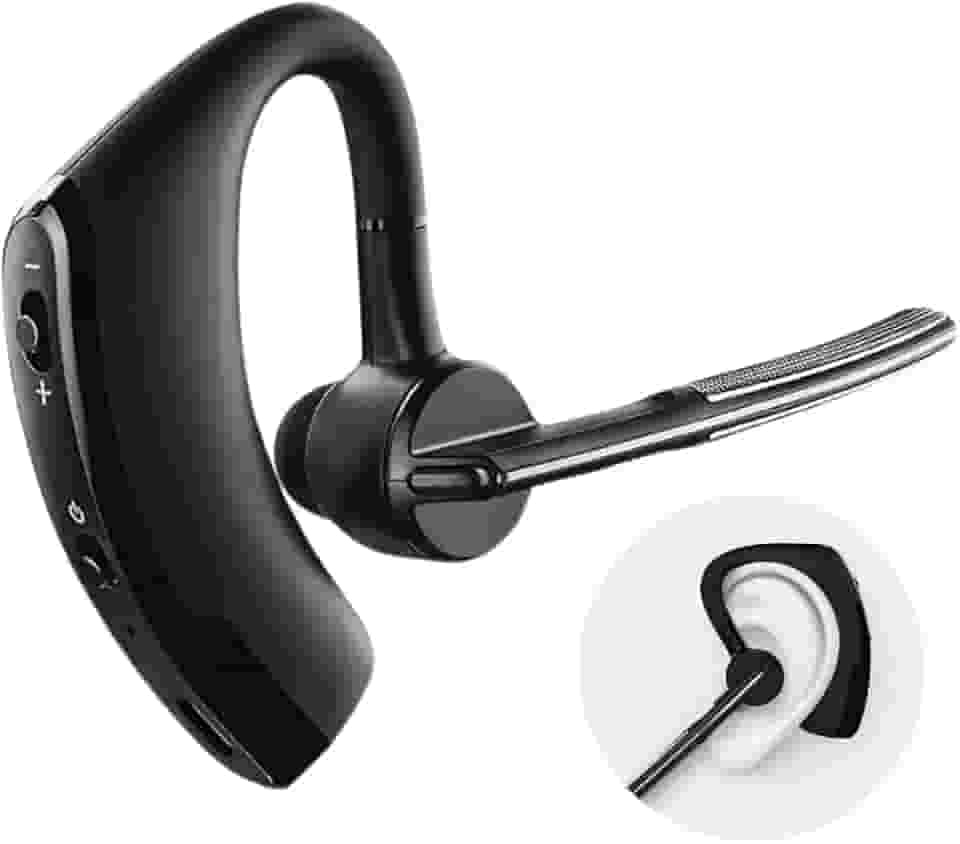 Fone de Ouvido Intra-Auricular Sem Fio V8S BT5.0, Bluetooth, Atendimento de Chamadas, Microfone, Esportes, Gancho de Orelha, Preto, 1 Unidade
