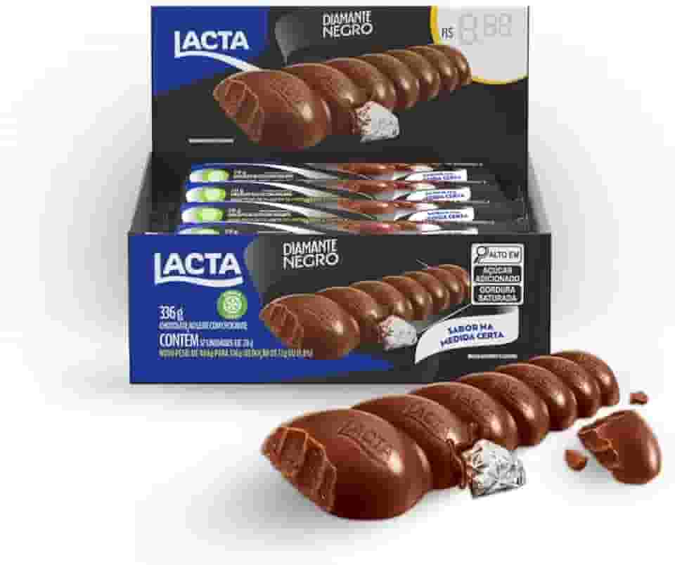 Chocolate Lacta Diamante Negro Caixa Com 12 Unidades De 28g