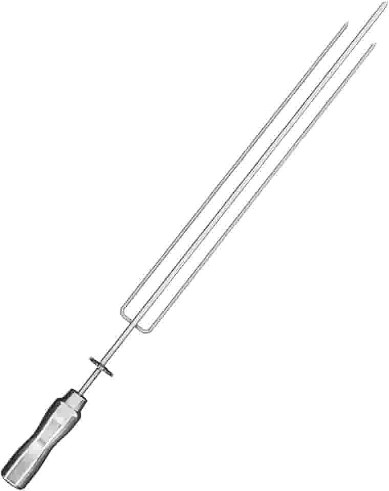 Espeto TRIDENTE Giratório, Inox, 65cm, Artinox Grill - Cabo Revestido em Alumínio