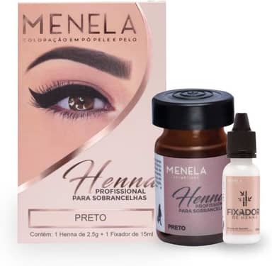 Menela Kit Henna Para Sobrancelhas 2,5g Preto