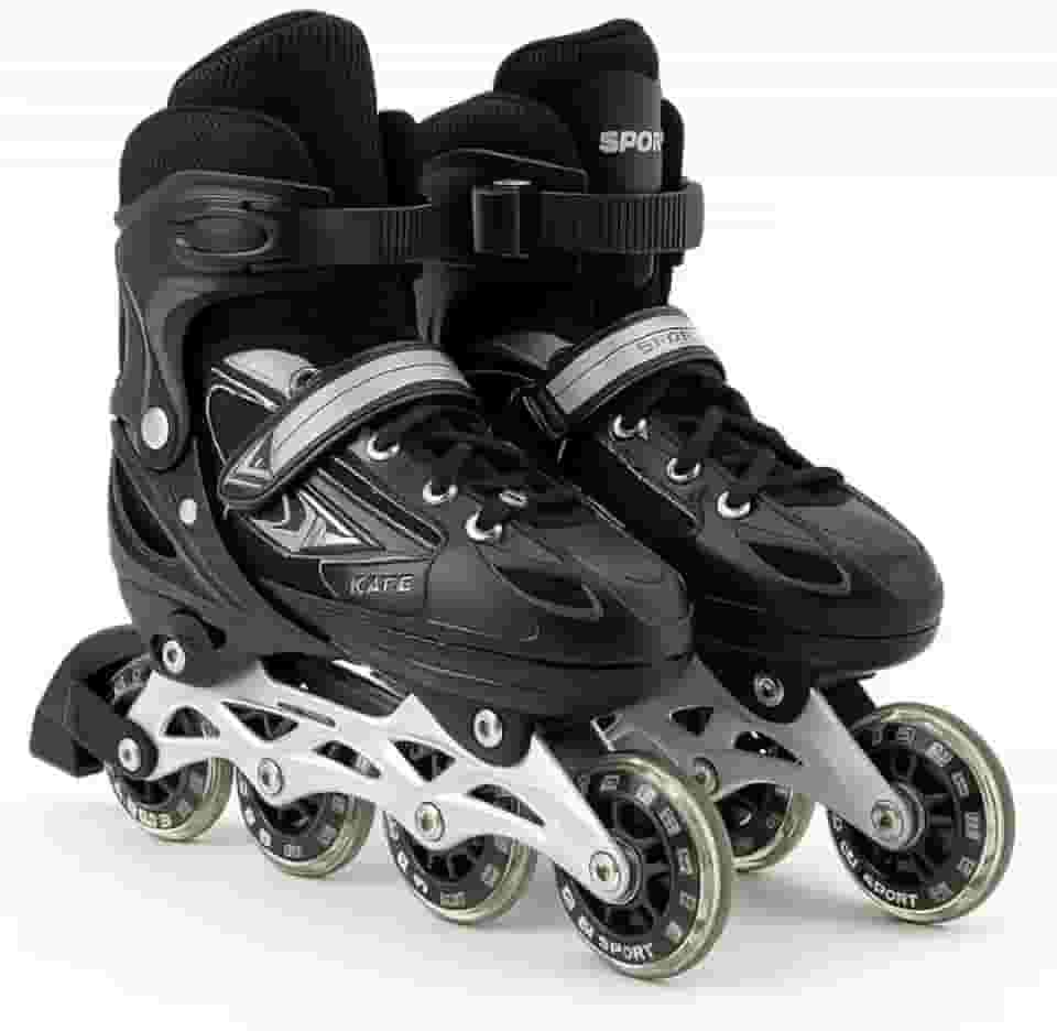Patins Roller Inline Infantil Tamanho M Ajustável do 35 ao 38 com 4 Rodas, Fecho Seguro, Design Divertido e Confortável para Crianças Iniciantes e Intermediárias