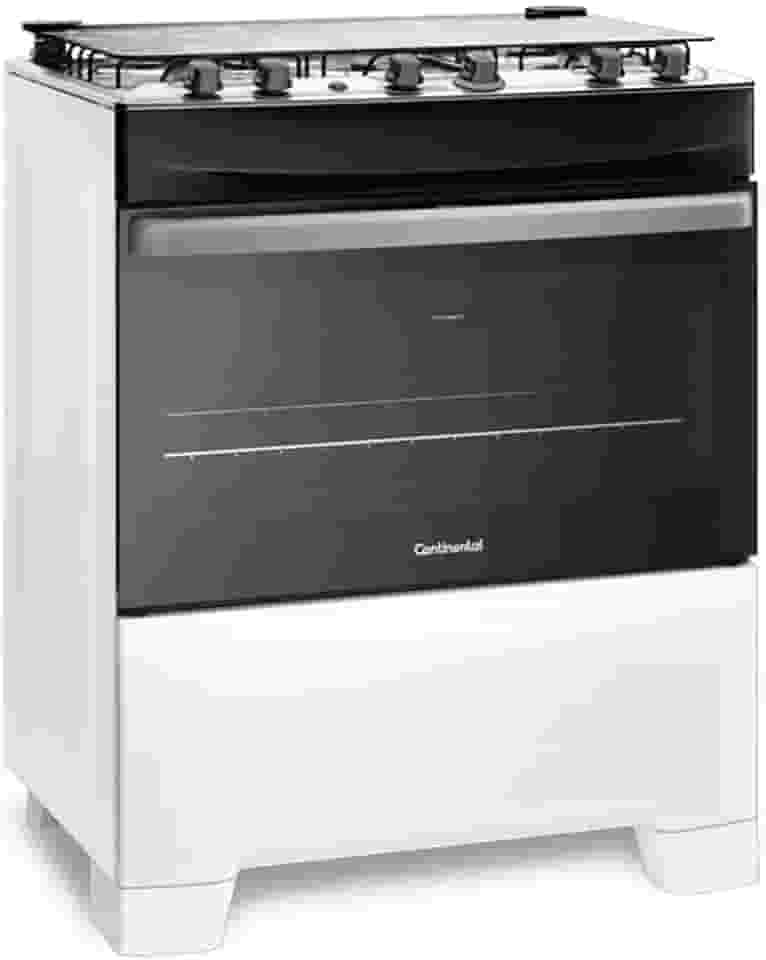 Fogão 5 Bocas Mesa de Inox Branco Continental FC5IB
