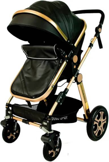 Carrinho de Bebê Premium Club Baby Preto com 4 Rodas e Design Moderno
