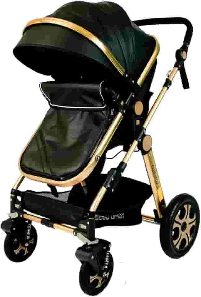 Carrinho de Bebê Premium Club Baby Preto com 4 Rodas e Design Moderno
