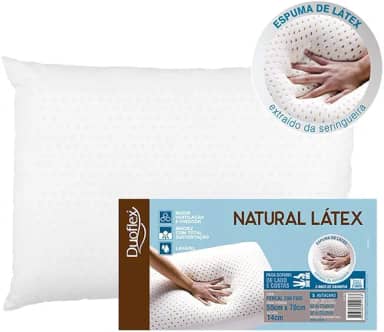 Travesseiro Natural, Duoflex, Branco, Espuma 100% Látex