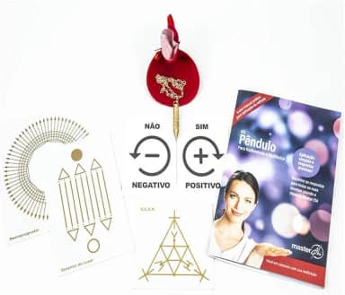 Kit Pendulo para Radiestesia e Radiônica Dourado