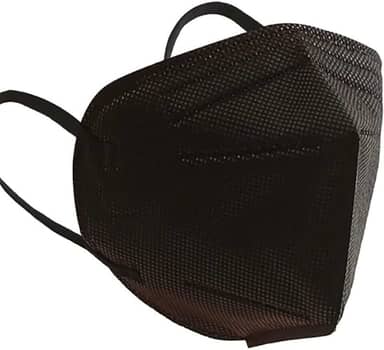 Máscara Adulto 5 Camadas - N95 / KN95 / PFF2 / FFP2-10 Unidades Coloridas (Preto) - Proteção Eficiente e Confortável para Uso Diário