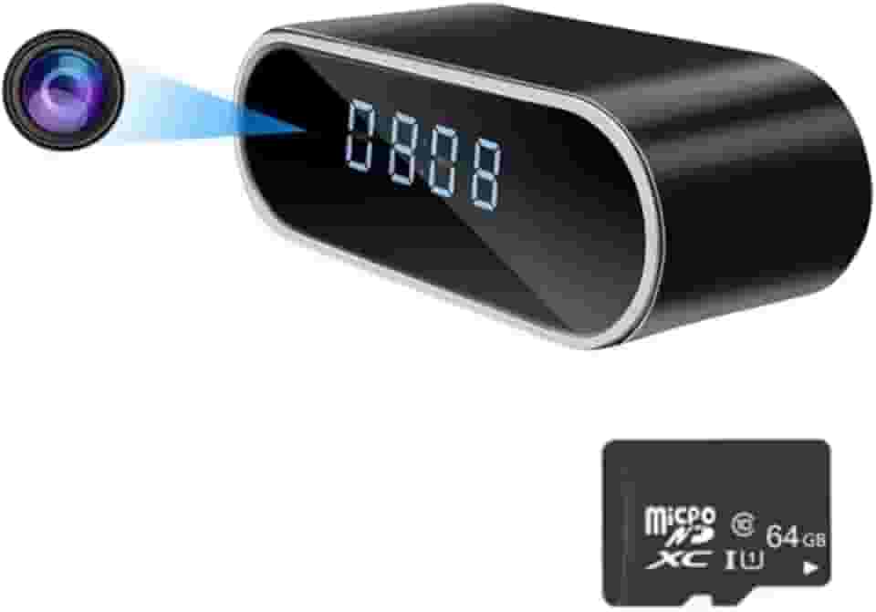 Camera Escondida Relógio Espião Visão Noturna com Cartão 64gb