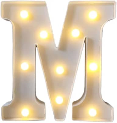 1 peça de luzes de LED com letras, sinal iluminado com alfabeto e numeral brilhantes, presente de luz noturna para aniversário, casamento, decoração de festa de Natal