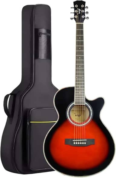 Violão Elétrico Bravo TF200 Aço Série Tuneful + Bag Luxo (RD - Red Burst)