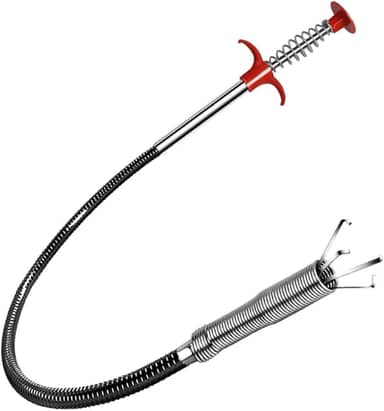 Desentupidor de esgoto dobrável – um balde flexível com 4 garras (ferramenta de remoção de bloqueio de drenagem), usado para coletar lixo, pias domésticas e de cozinha, tubos de drenagem, vasos