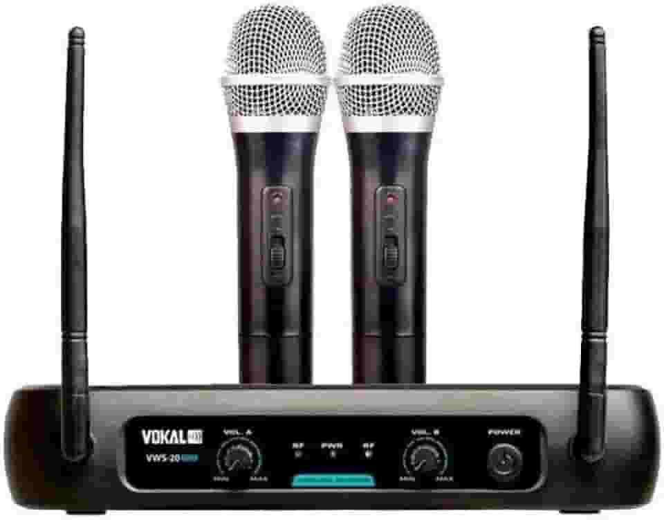 Microfone Sem Fio Duplo Vokal VWS 20 Plus