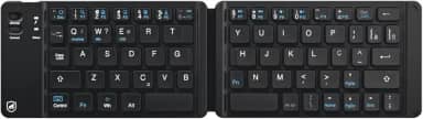 Gshield Mini Teclado Dobrável Bluetooth Sem Fio para Celular, Tablet e Computador, Teclas ABS Padrão ABNT2, Armor 30x8,5cm (Preto)