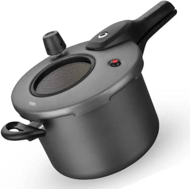 Panela de Pressão, 4,5 Litros, Antiaderente, com Visor de Vidro Temperado, Fechamento Externo, Grafite