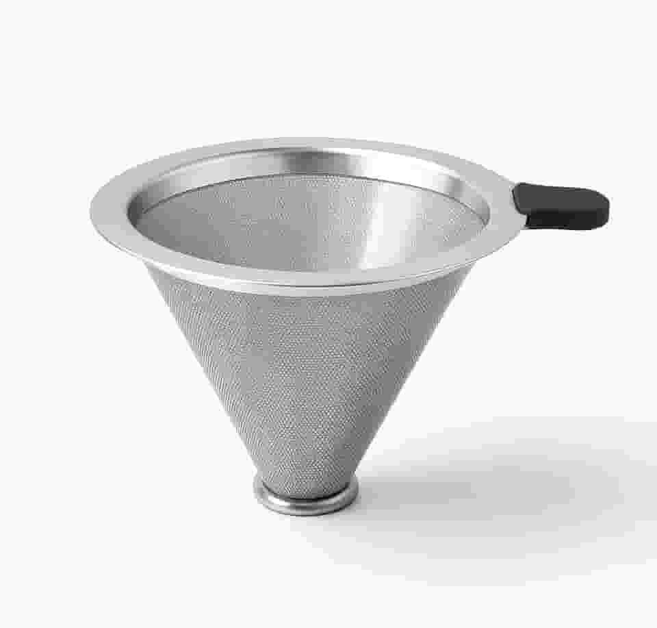 Filtro de Café Reutilizável em Aço Inox Coador Cônico com Malha Fina Permanente Coador de Inox Peneira de Aço Durável e Sustentável, Sem Uso de Papel, Econômico e Ecológico, Fácil de Usar e Limpar