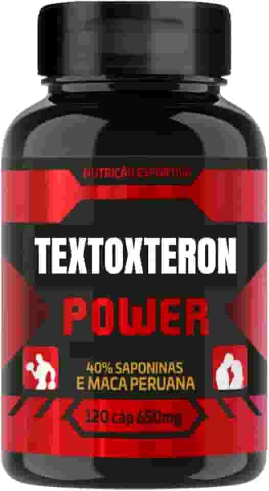 TextoxteronPower Suplemento de Saponinas e Maca Peruana, 120 Cápsulas, 1300mg, Alta Intensidade