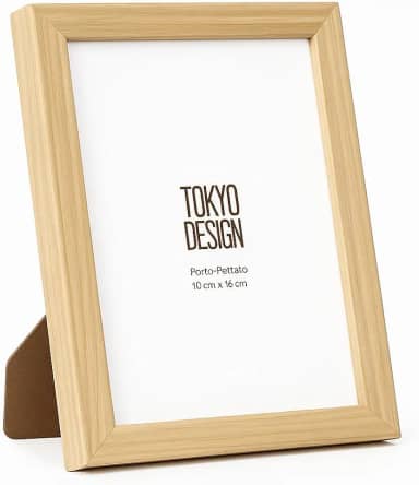 Quadro Porta Retrato Tipo Madeira Clara Pinus Foto 10x15 Boho