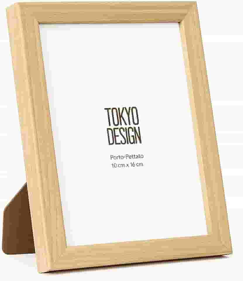 Quadro Porta Retrato Tipo Madeira Clara Pinus Foto 10x15 Boho