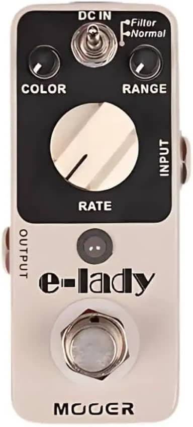Mooer Pedal Flanger E-Lady MFL2 | para Guitarra e Baixo, Modos Normal e Filter, Controles de Rate, Range e Color, True Bypass, Compacto, Chassi em Metal, 9V DC