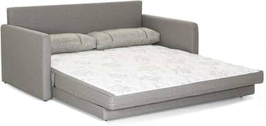 Sofá-Cama 3 Lugares Queen Herval Aurora, Linho Cinza, 176 cm