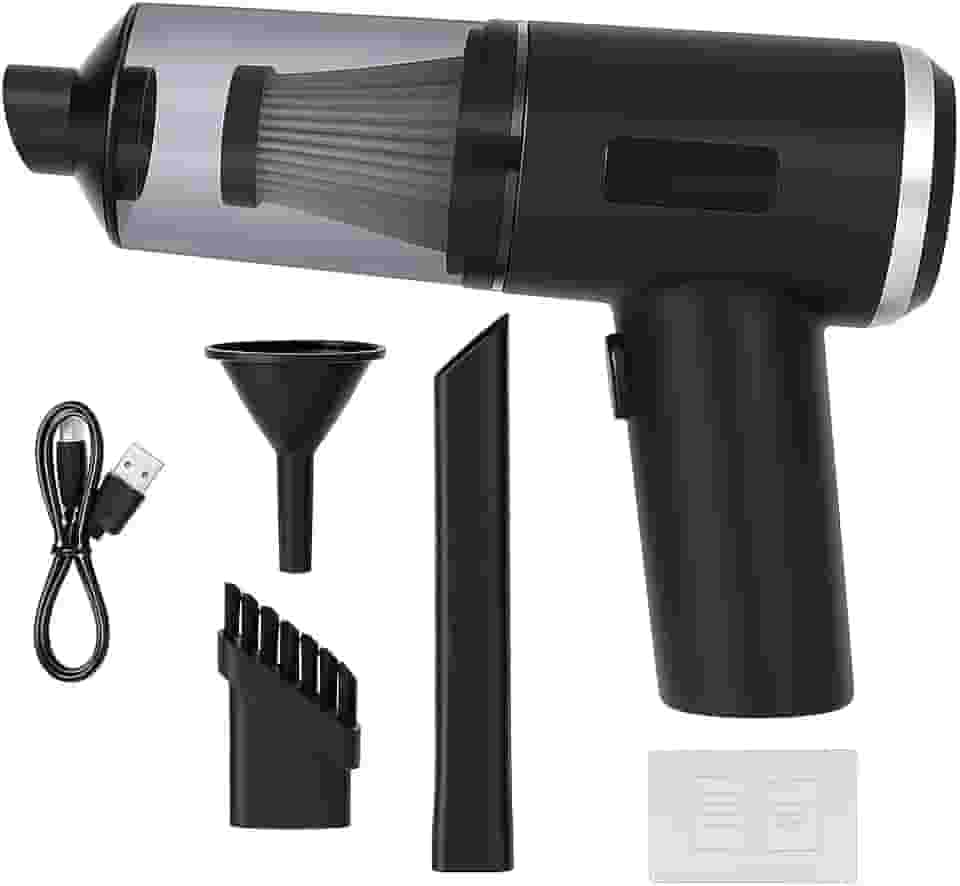 Aspirador de Pó Portátil 2 em 1 6000Pa — Aspirar e Soprar, USB Recarregável, Filtro HEPA Lavável, para Carro, Teclado e Casa