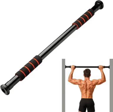 Barra de Porta Ajustável 63–96cm para Exercícios Suporta 100kg Instalação Sem Furos Pegada Antiderrapante Academia em Casa Treino Braços Abdômen Costas Ombros Barra Fixa Fitness Musculação