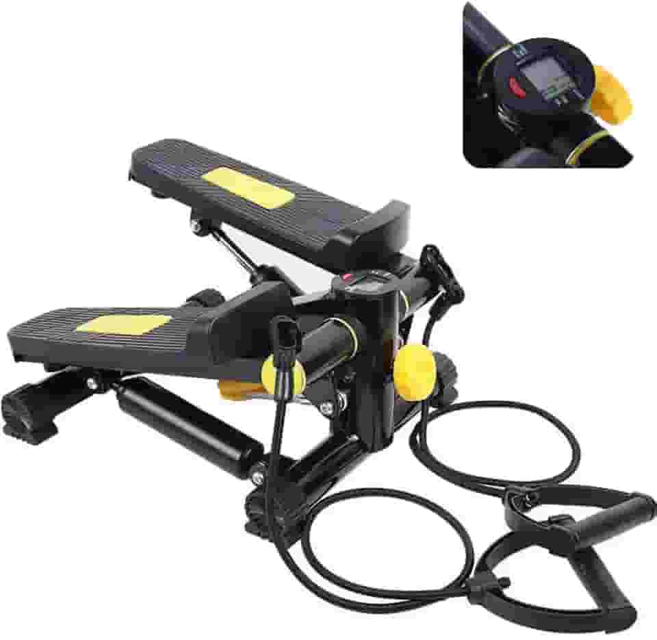 Mini Stepper com Alças Estabilizadoras, Monitor LCD e Regulagem de Carga – Simulador de Subida de Escadas para Pernas e Glúteos – Portátil e Silencioso