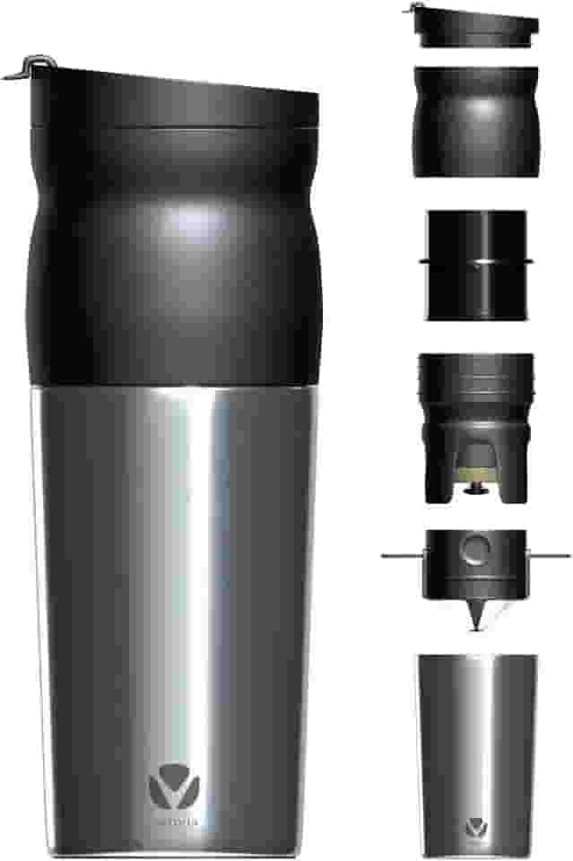 Mini Cafeteria Portátil Vetoria VT 300 com Moedor Integrado, Copo Térmico e Praticidade para Preparar Café Fresco em Qualquer Lugar