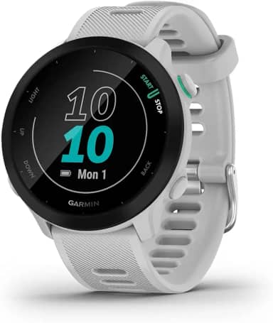 Relogio Garmin Forerunner 55 Branco Monitor Cardíaco de Pulso com GPS