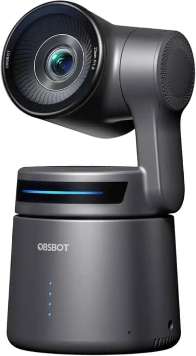 OBSBOT Tail Air Câmera PTZ 4K com Rastreamento AI, Transmissão NDI, Controle por Gestos, Portátil e Compatível com YouTube/Facebook/Twitch - Ideal para Live Stream, Vídeos e Estúdio Profissional