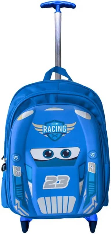 Mochila Rodinha 3d Macqueen Infantil Meninos Escolar Carros (Azul)