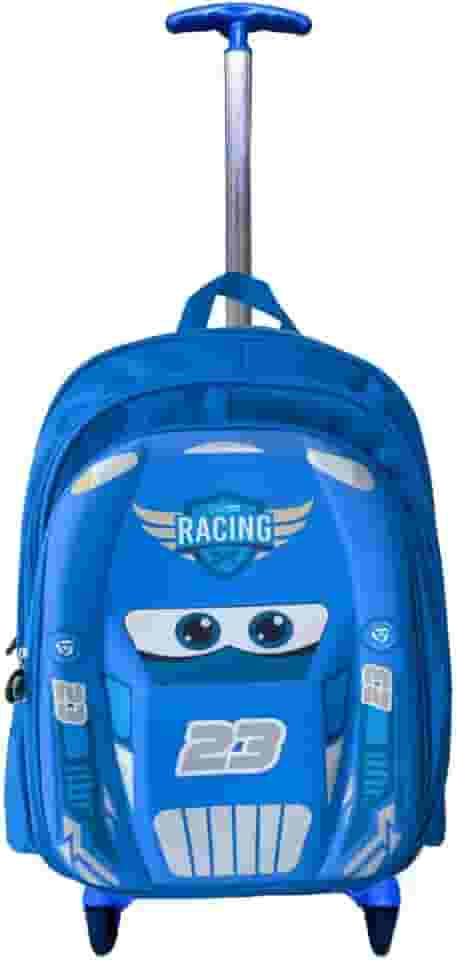 Mochila Rodinha 3d Macqueen Infantil Meninos Escolar Carros (Azul)