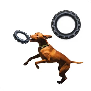 Mordedor de Pneu Resistente para Cães de Grande Porte, Preto, Borracha Maciça