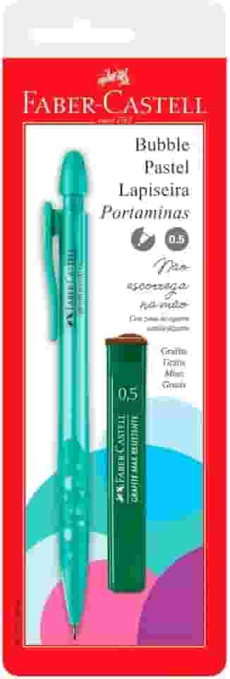 Faber-Castell, Lapiseira Bubble Pastel 0.5mm, Verde Água, com Grafite