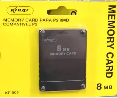 Knup Memory Card para PlayStation 2, Cartão de Memória 8MB, Preto, Compatível com PS2, Armazenamento de Jogos