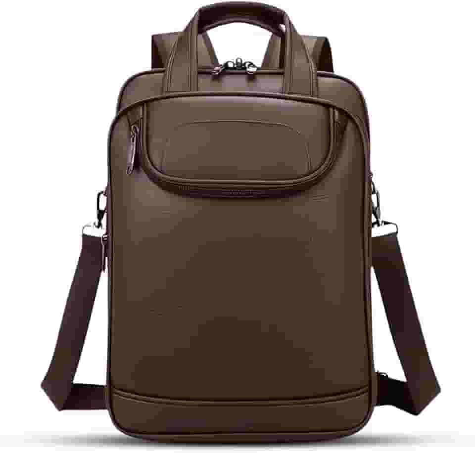 Mochila Couro Reforçada Executiva Grande Mochila para Notebook Trabalho Viagem Escola com Cabo de Aço Impermeável