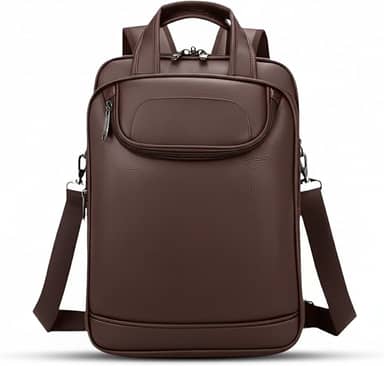 Mochila Couro Reforçada Executiva Grande Mochila para Notebook Trabalho Viagem Escola com Cabo de Aço Impermeável